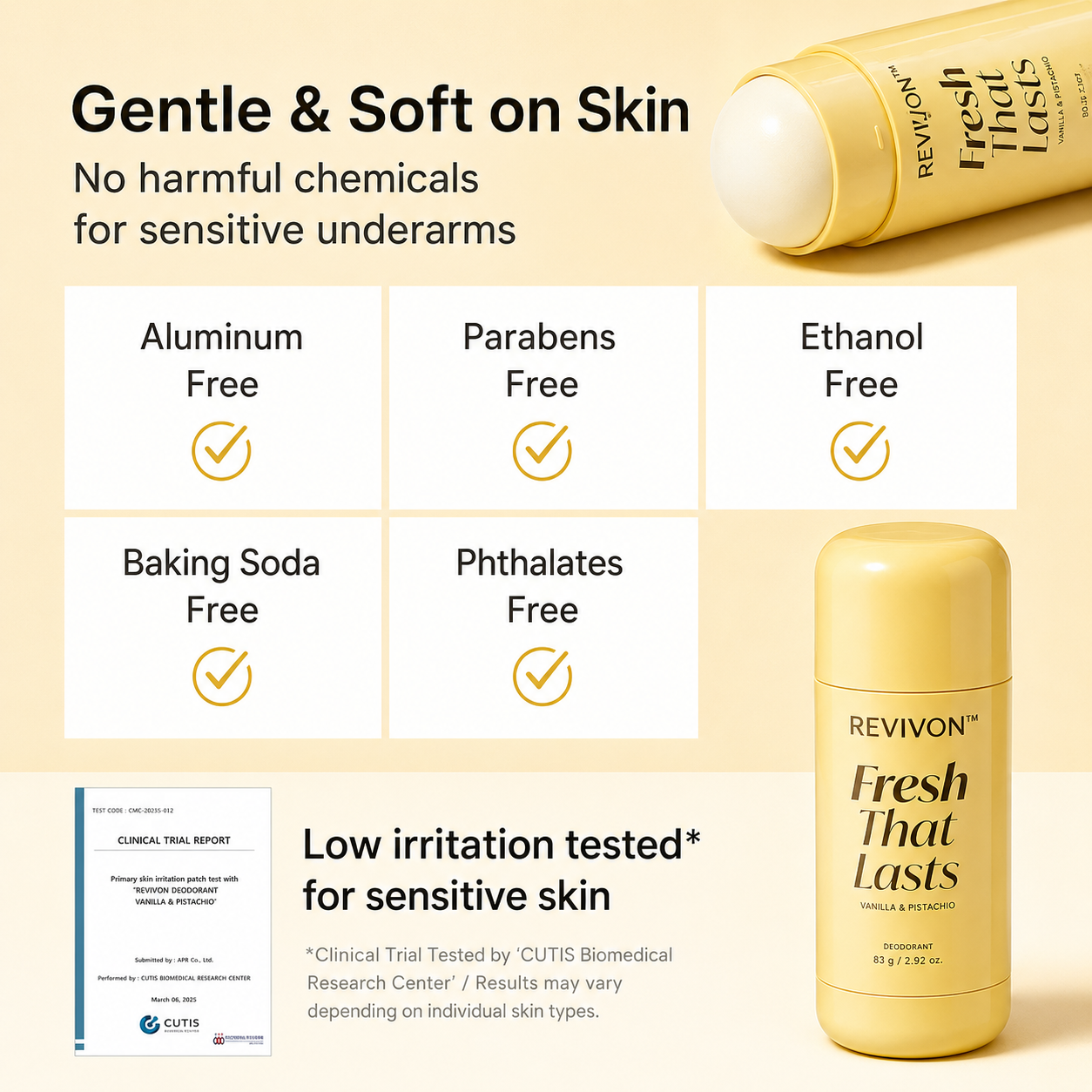 REVIVON™ Deodorant Stick – Vanilla & Pistachio